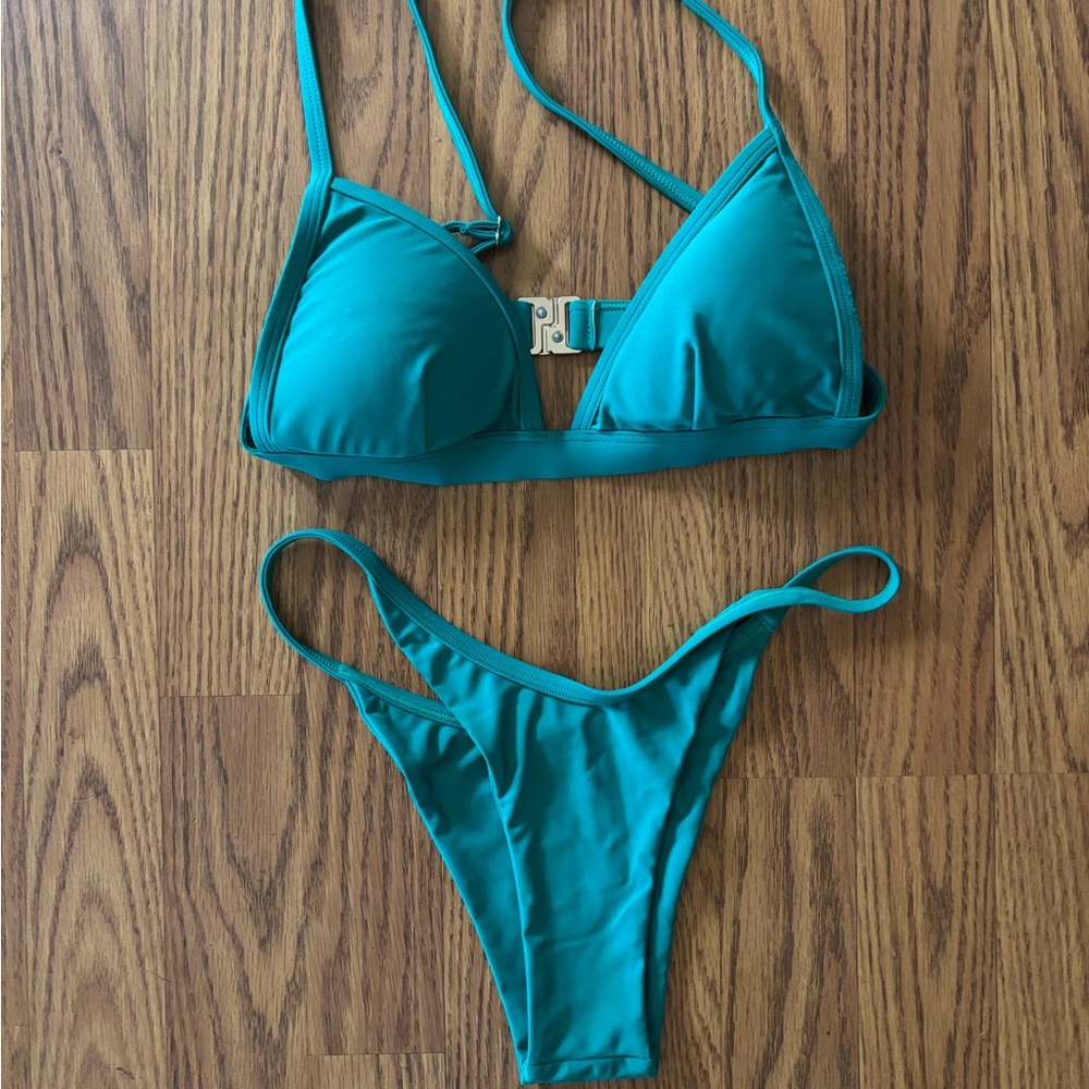 Teal Classic Triangle Bikini Set